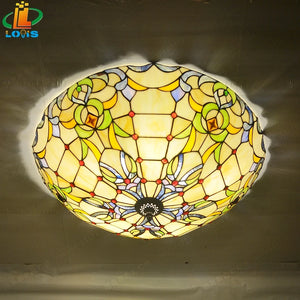 Creative Tiffany style stained glass ceiling light for elegant interiors