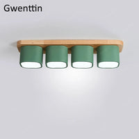 plafonnier moderne en bois et fer design nordique pour intérieur décoratif