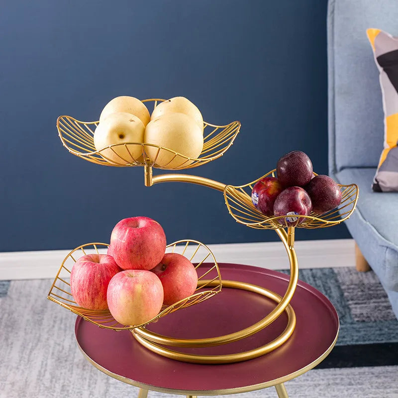 Fruit Basket, 3 Tier Fruit Basket Bowl Vegetable Organizer for Kitchen, Detachable Vegetable Storage，Fashion Fruit Bowl - vue 5 sur 8