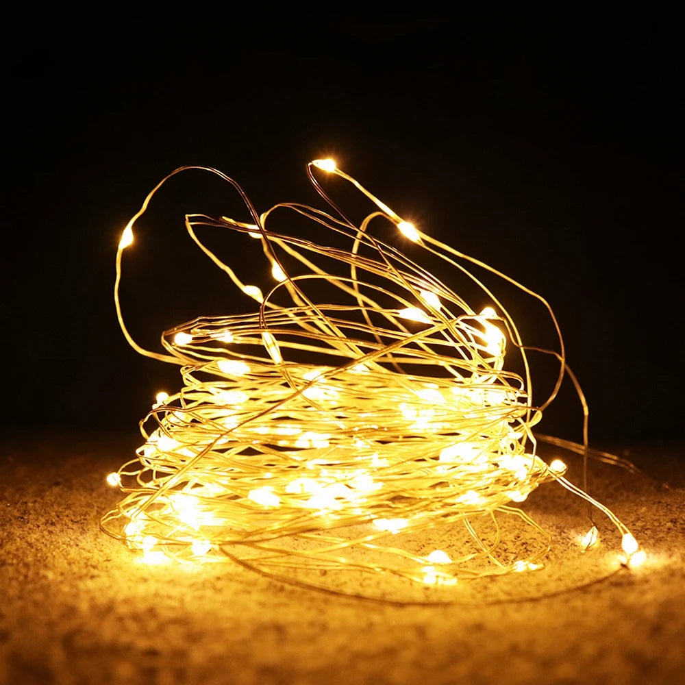 guirlande lumineuse led en fil de cuivre pour décoration intérieure - vue 5 sur 18