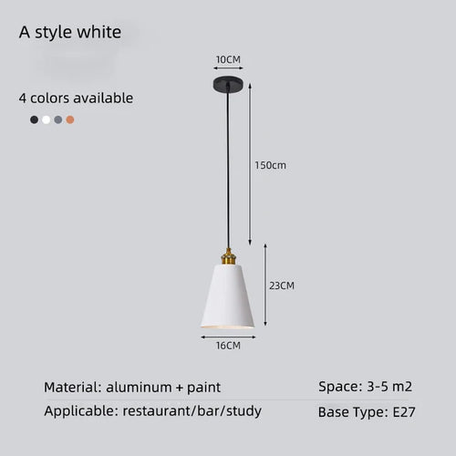 Minimalist modern retro loft pendant light with lampshade for kitchen, dining room, bedroom, restaurant