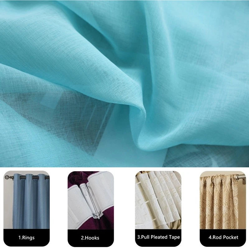 Voilage tulle transparent mesure hauteur 300cm salon chambre - vue 5 sur 11
