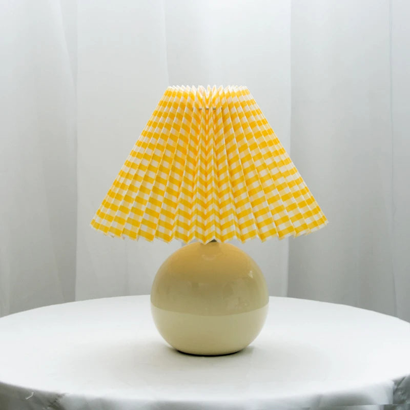 Lampe plissée bois rotin moderne LED bureau et table - vue 20 sur 21