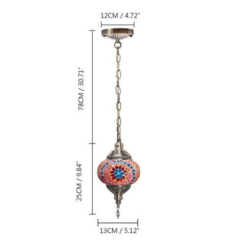 suspension turque en verre mosaïque artisanale décoration méditerranéenne - vue 17 sur 27