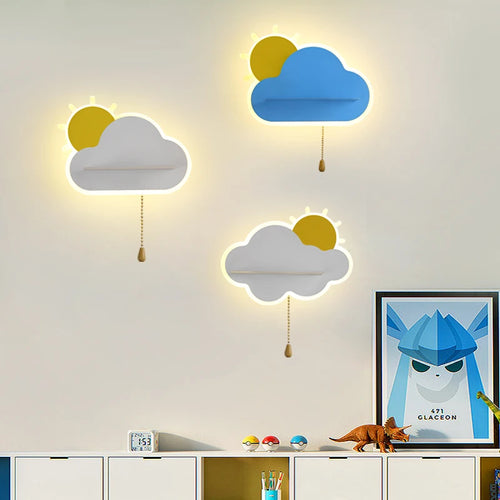 applique murale led créative en forme de nuage pour enfants