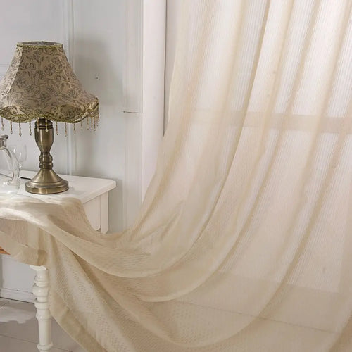 Voilage motifs floraux géométriques style européen salon chambre - vue 4 sur 8