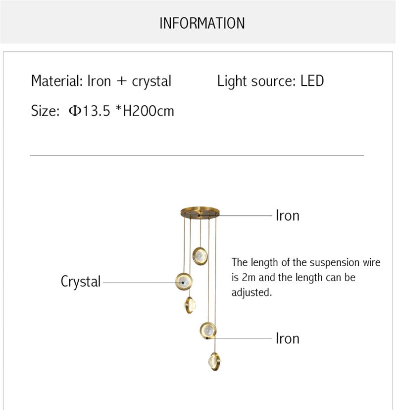 suspension moderne en cristal design luxe pour intérieur décoratif - vue 5 sur 12
