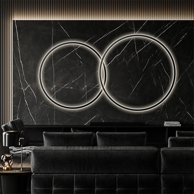applique murale à led en forme d'anneau pour décoration moderne - vue 6 sur 10