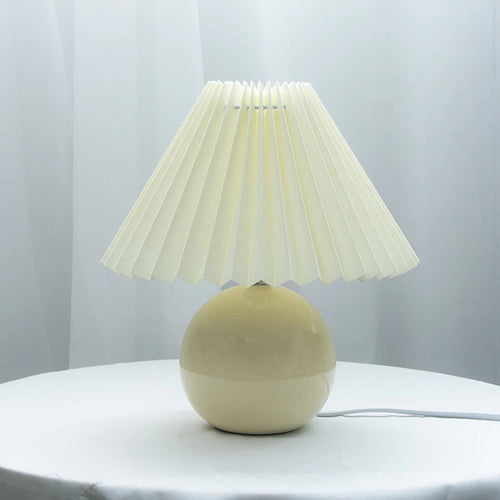 Lampe plissée bois rotin moderne LED bureau et table - vue 19 sur 21