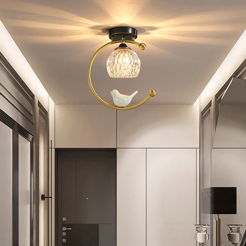 plafonnier led nordique simple en cristal éclairage moderne décoratif - vue 4 sur 6