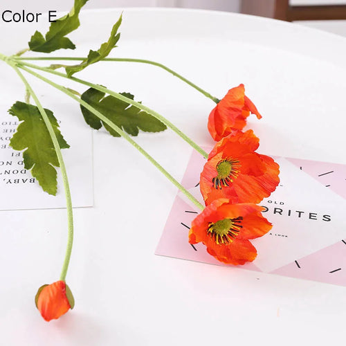 nouveau décor de jardin fleurs de pavot artificielles pour fête - vue 3 sur 26