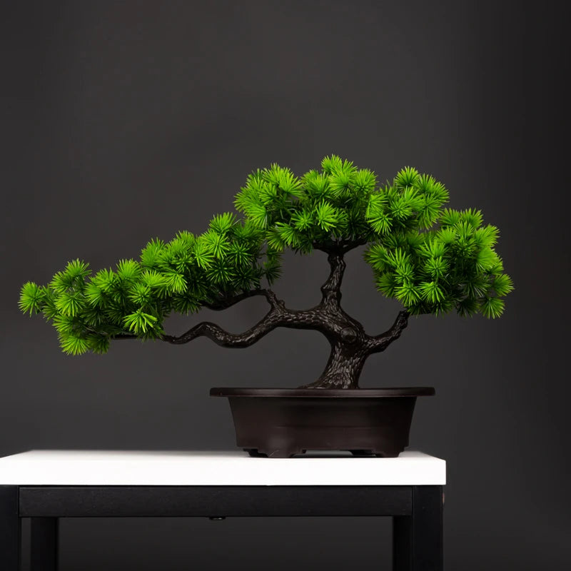 plantes de pin artificielles bonsaï décoratives en plastique pour intérieur - vue 2 sur 8