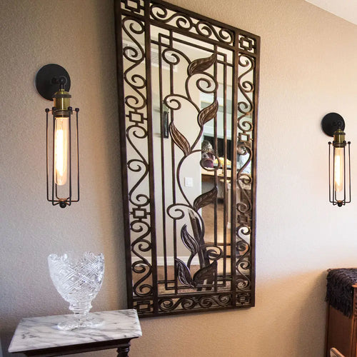 Vintage industriel applique murale LED lumière rétro Loft appliques E27 fer abat-jour Cage garde applique lumières intérieures éclairage Wandlamp - vue 6 sur 6