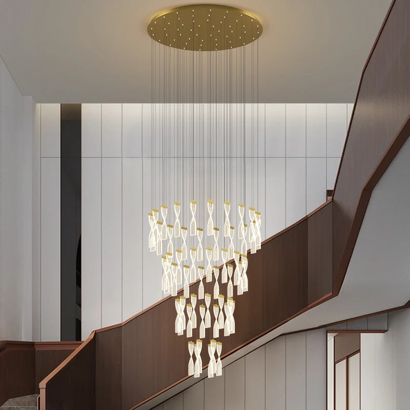 lustre moderne acrylique irrégulier led réglable nordique art - vue 6 sur 9