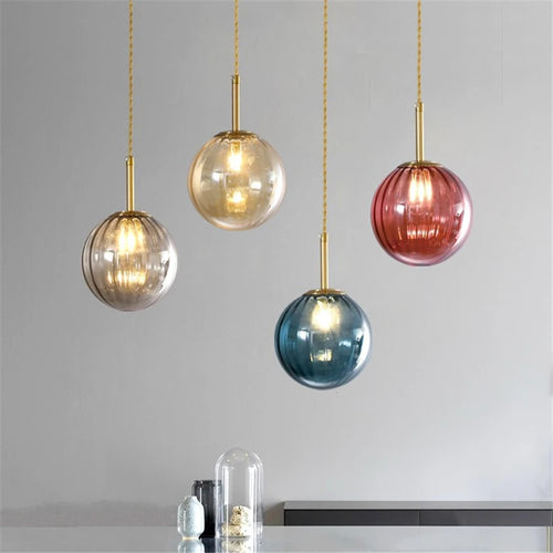 simplistic modern design glass LED pendant light - vue 2 sur 12