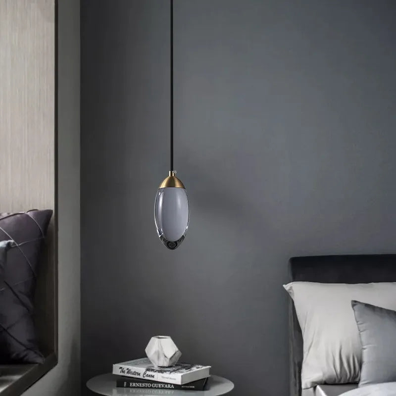 lampe de luxe en cristal k9 cuivre lustre créatif minimaliste - vue 5 sur 7