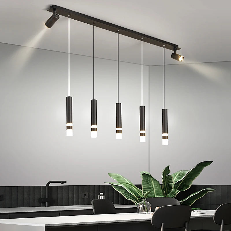 lustre moderne minimaliste à trois led pour table luxe - vue 4 sur 12