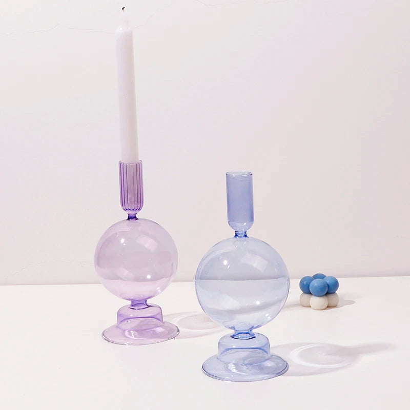 bougeoir en verre pour décoration romantique et festive - vue 5 sur 15