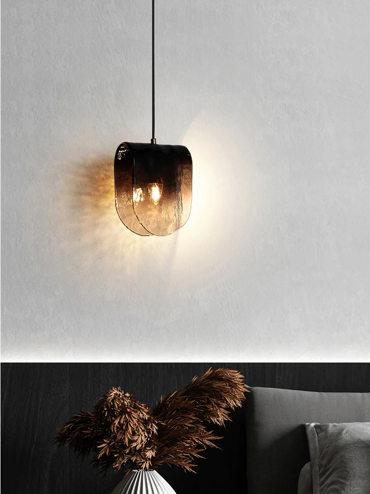 Suspension nordique simple en verre design arrondi - vue 4 sur 7