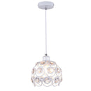 Modern Ceiling Light Chandelier Metal Crystal Shade E27, Pendant Lighting for Living Dining Room Bedroom Cafe Bar Black White