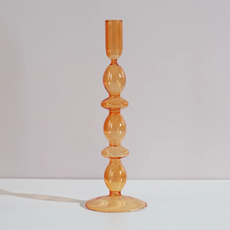 Nordic Glass candle holders, romantic Dinner home decoration, candlestick for birthday wedding, candle holder portavelas decor - vue 7 sur 31