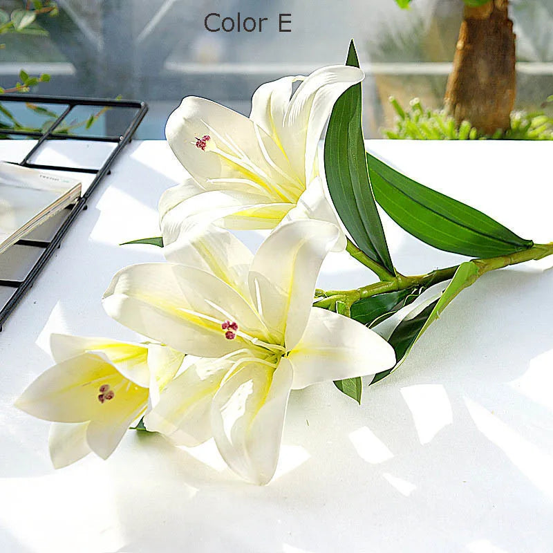 fleur artificielle lys soie décoration accessoires mariage photographie artisanat - vue 7 sur 10