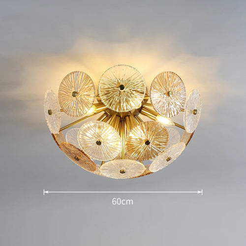 Deyidn luxe or suspension ronde verre plafond lustre pour Villa salle à manger chambre décorative moderne intérieur lumière - vue 4 sur 8