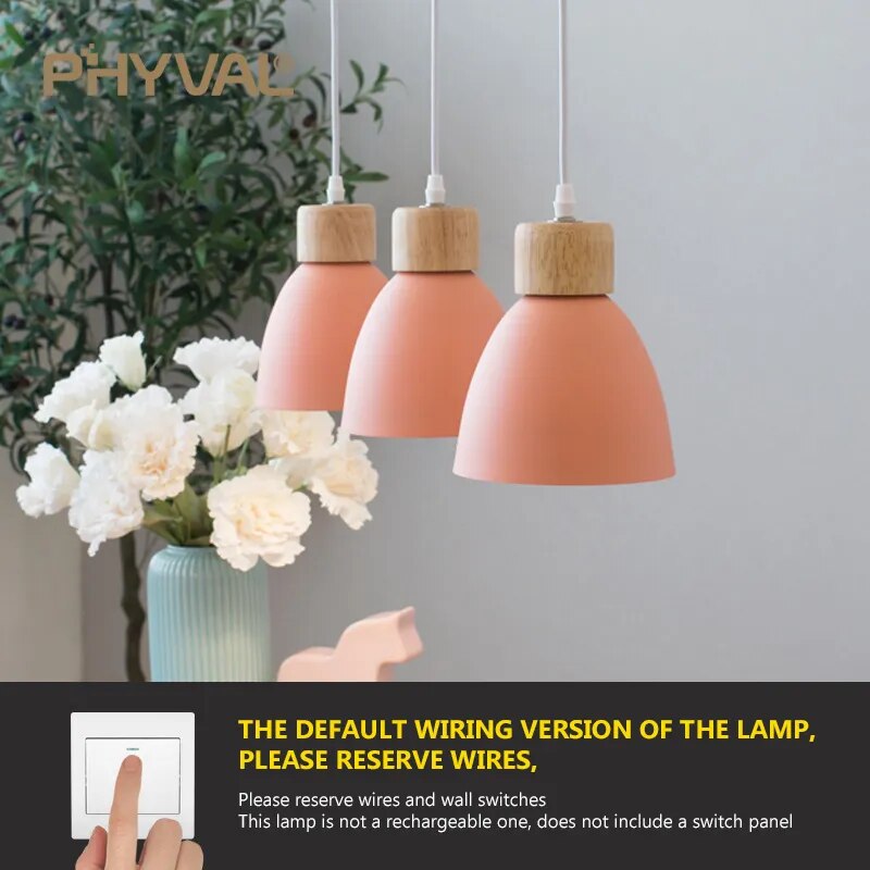 Lustre nordique bois 3 têtes décor