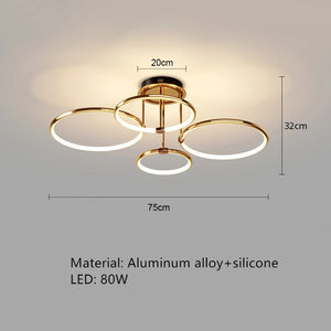 Modern LED chandelier with remote control and dimmer for indoor use