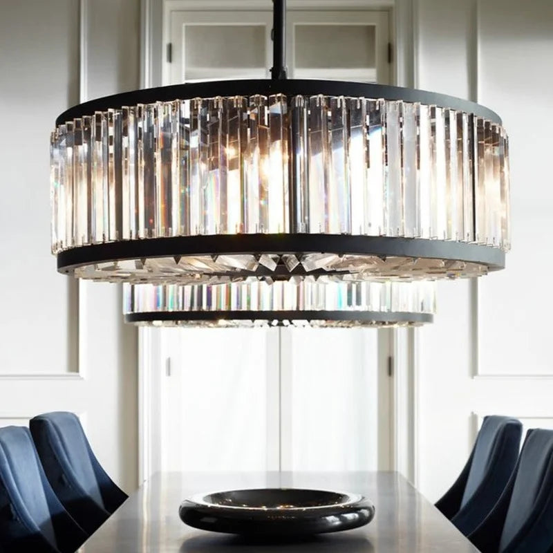 lustre moderne vintage en cristal éclairage suspendu pour maison hôtel villa - vue 5 sur 6