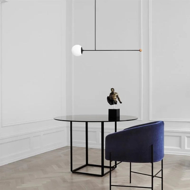 Minimalist retro designer chandelier for contemporary interiors - vue 5 sur 12