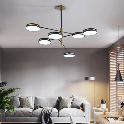 lustre led moderne décoration tuyau érigé éclairage intérieur - vue 4 sur 10