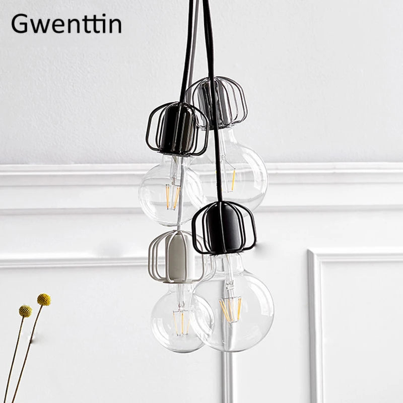 Minimalist nordic iron pendant light for interiors - vue 9 sur 12