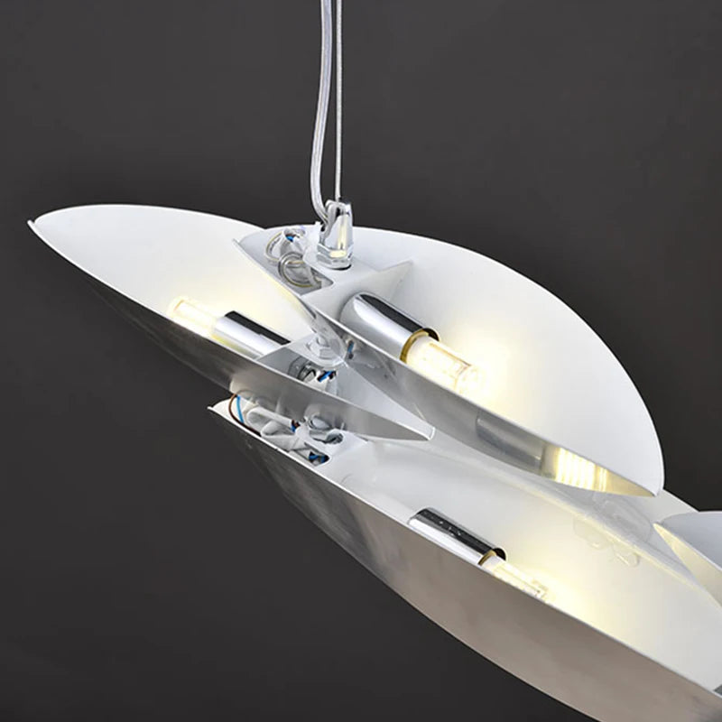 lustre led postmoderne en acier inoxydable pour villa - vue 5 sur 7