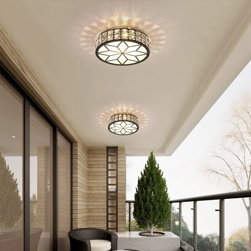 Plafonniers nordiques Lampara Techo lustre Led lumières en cristal Luminaria De Teto Para Sala Plafonnier or noir blanc Lampy - vue 4 sur 12