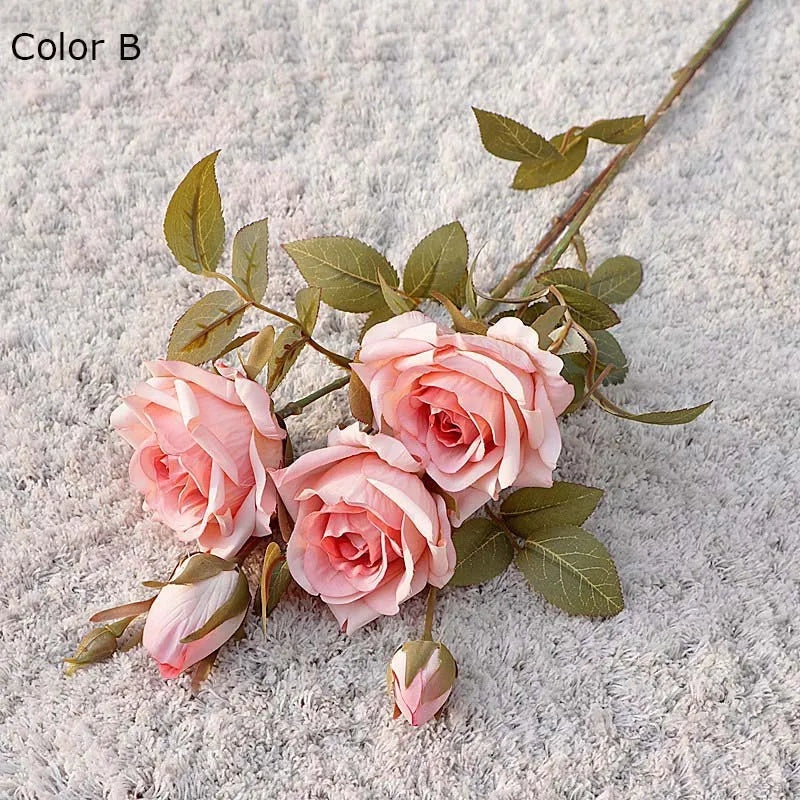nouvelle décoration automnale fleurs artificielles roses bouclées luxe mariage - vue 10 sur 11