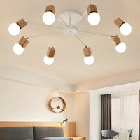 suspension loft moderne en bois réglable led vintage