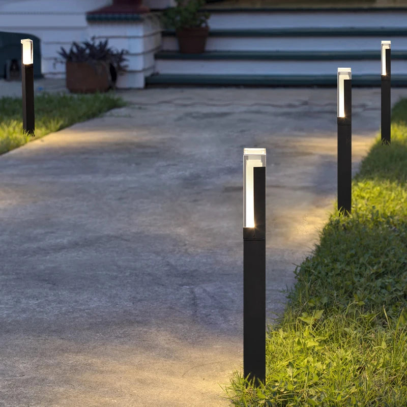 Lampe à gazon moderne lumière extérieure en aluminium étanche à l'eau porche jardin IP54 lampe à gazon extérieure maison cour décor paysage lumières - vue 3 sur 10