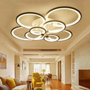 lustre moderne à leds avec anneaux ronds pour éclairage intérieur