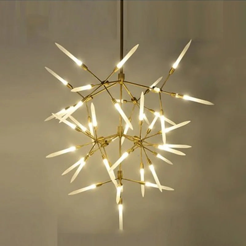 Minimalist floral design LED pendant chandelier - vue 3 sur 9
