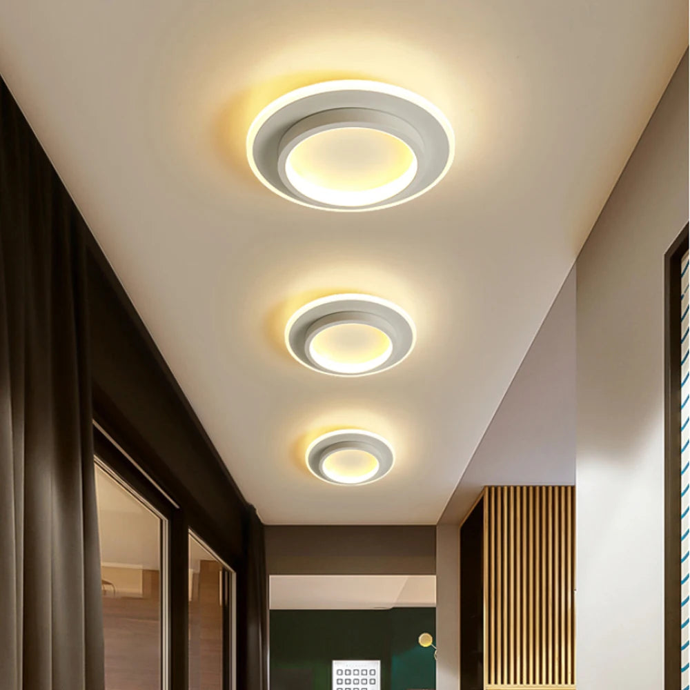 lustre led allée plafonnier noir blanc - vue 4 sur 12