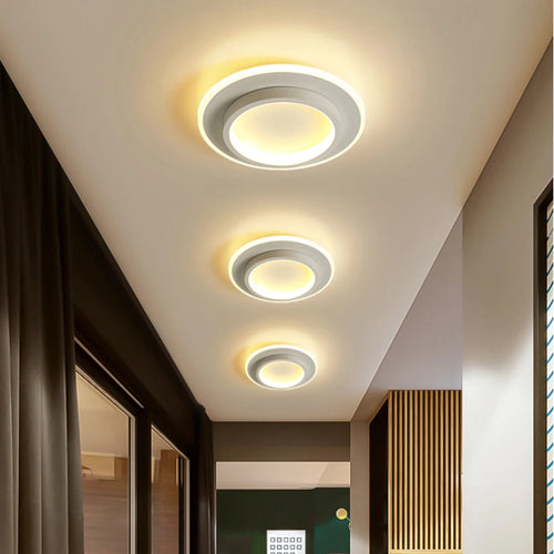lustre led allée plafonnier noir blanc - vue 5 sur 12