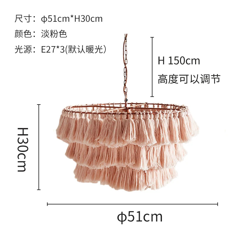 suspension moderne en coton avec pampilles design nordique artistique - vue 13 sur 22