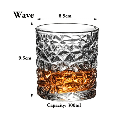 Verres whisky old fashioned style élégant relief