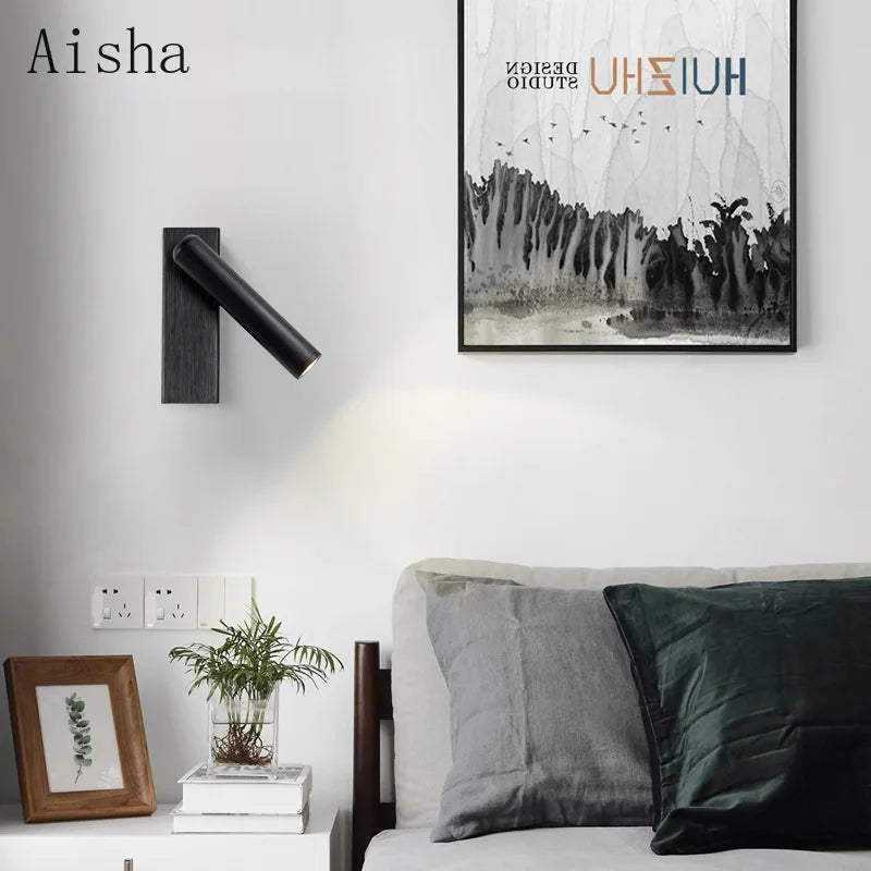 applique murale rotative led moderne minimaliste pour lecture - vue 3 sur 9