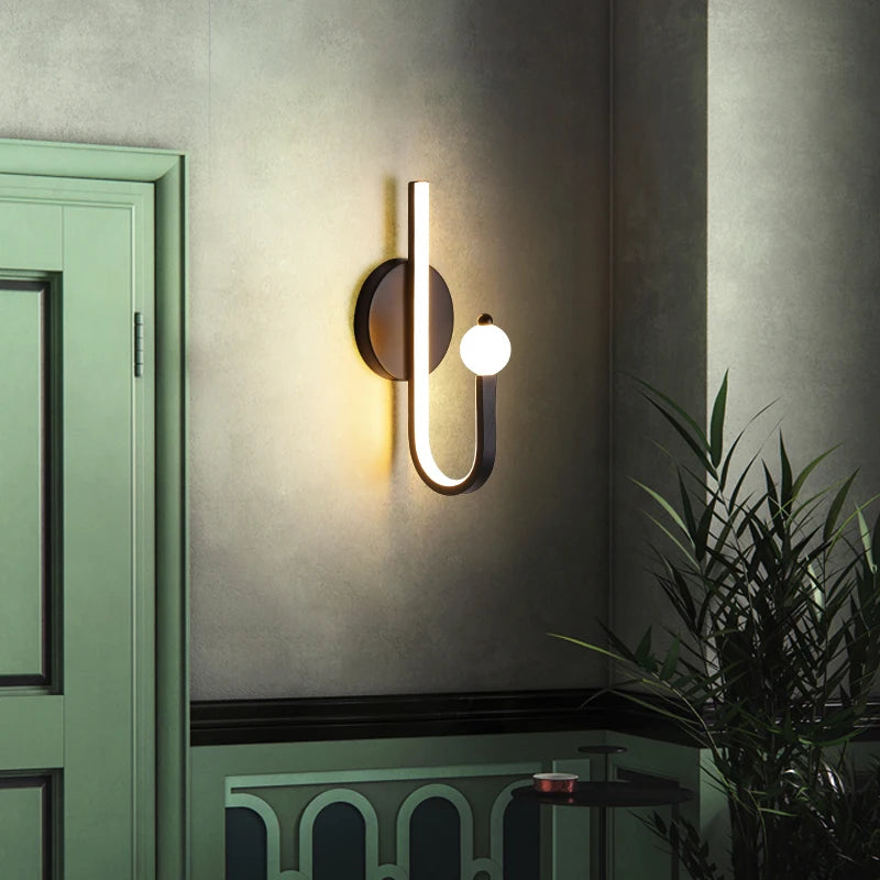 applique murale style nordique en cuivre doré éclairage commercial led tamisée - vue 4 sur 10