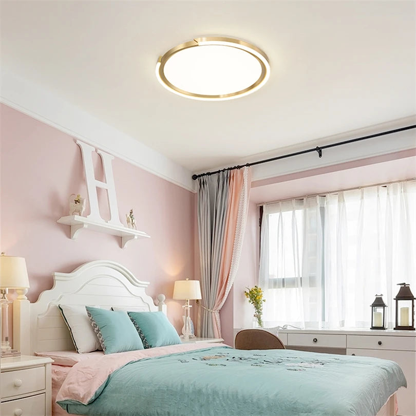 Plafonnier led modernes simples nordiques rondes - vue 4 sur 8