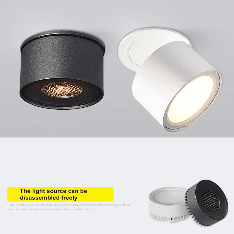spot rotatif pliable intégré à intensité variable led rétro-éclairage éclairage intérieur - vue 4 sur 10