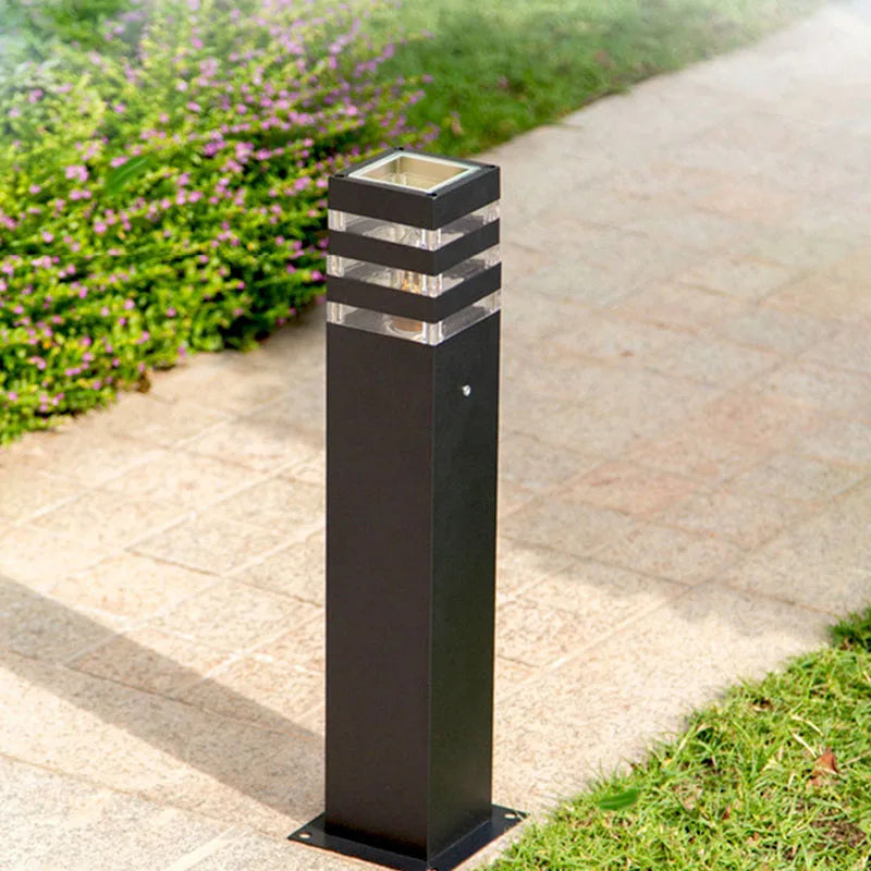 lampe extérieure carrée en aluminium led moderne pour jardin et parc - vue 5 sur 8