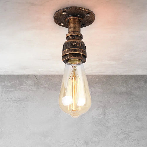 Suspension Loft Steampunk Vintage tuyau d'eau en métal - vue 10 sur 11